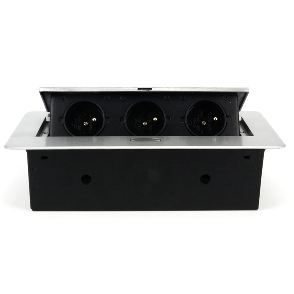 

EU/FR Standard Desk Power Socket Multifunctional Desk Conference Table Pop-up Three Inserts Outlet AC110V~220V 12A Outlet