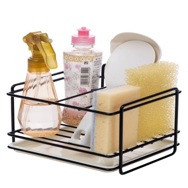 

Metal Rack Kitchen Shelf Organizers Sponge Holder Sponge Drain Rack Sink Holder Bathroom Accessories Cleaning Rag shelf