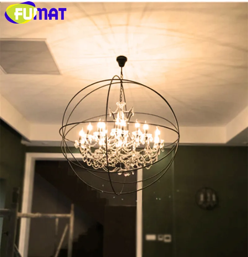 Iron crystal birdcage light fixture 13