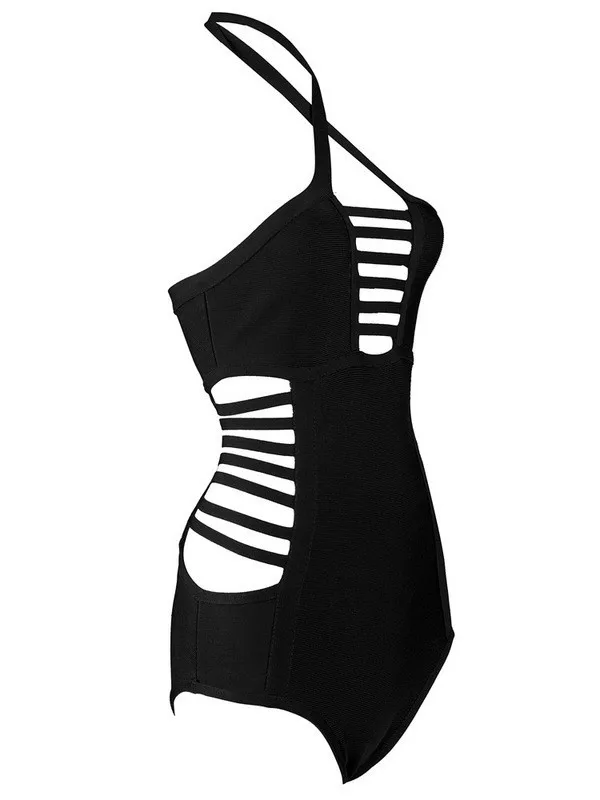 Черные туфли высокого качества с сексуальным v-образным вырезом с открытыми плечами платье с открытыми плечами из искусственного шёлка бандажный купальник облегающее модное боди