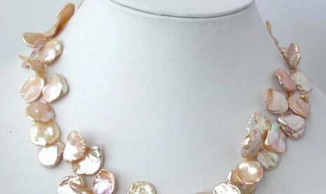 

Jewelr 005537 NATURAL 18"baroque pink keshi reborn pearl necklace