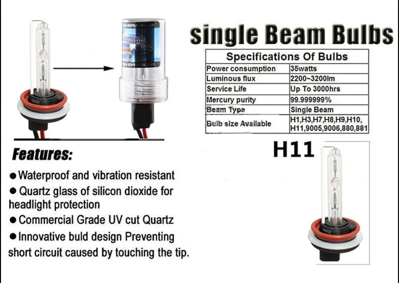10 шт. H11 Ксеноновые чистый белый Замена автомобиля 6000 К 35 Вт светодиодные фары лампа Стоянкы Автомобилей автомобиля источник света