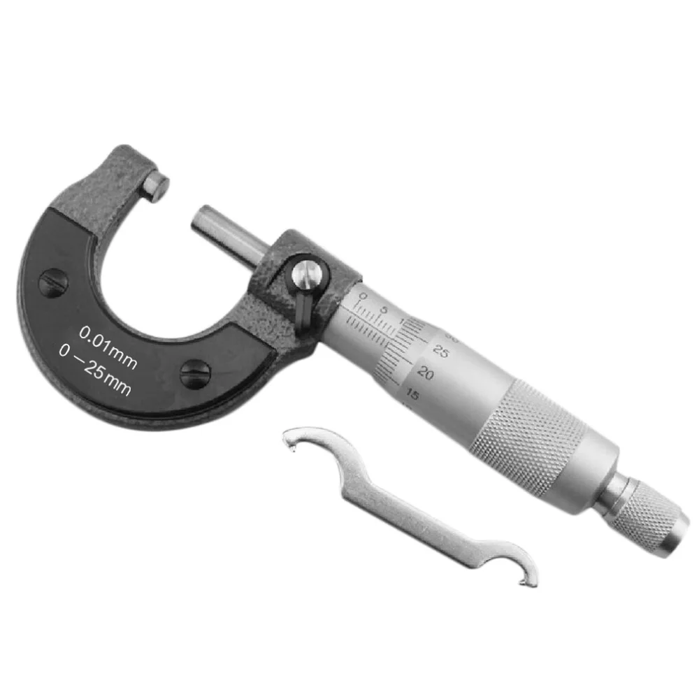 0-25mm 0.01mm Gauge Outside Metric Micrometer Tool With Metal Caliper Tool TO 