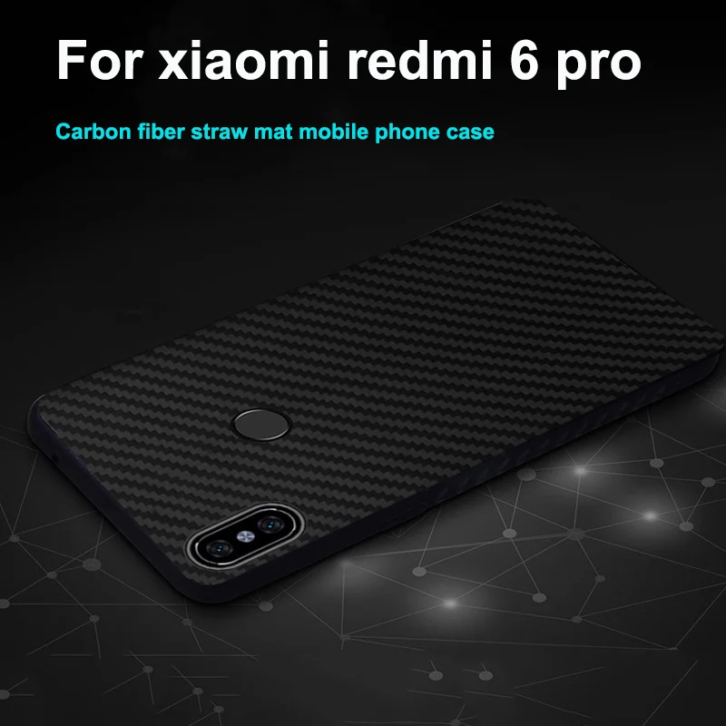 cheap For xiaomi redmi 6 pro Case cover Carbon fiber PC + Silicone Case redmi6 pro Cases Protection Cover for redmi 6pro Shell coque