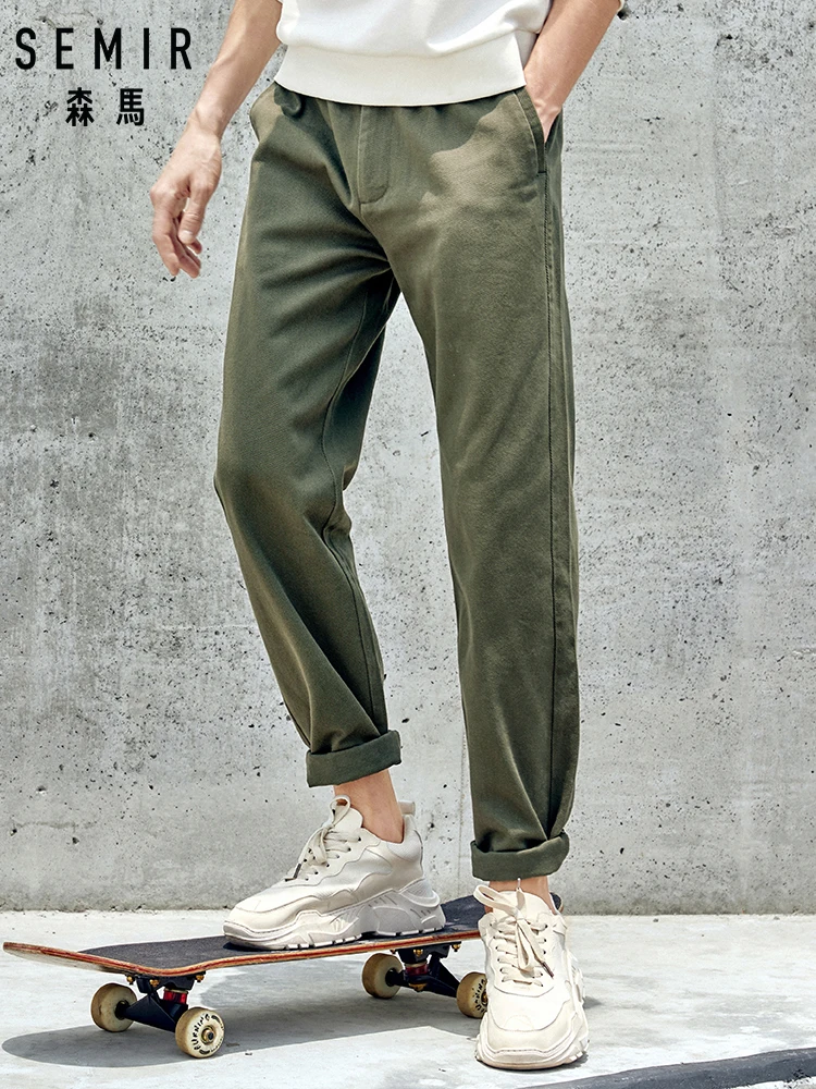 

SEMIR Casual pants men 2019 new autumn trend loose straight men's pants black trousers students Korean version pants