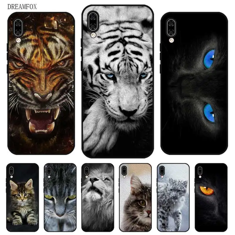 N285 Cats Cute Black Silicone Case Cover For Huawei Honor 6A 6C 6X 7C 7X 8 Lite Pro |