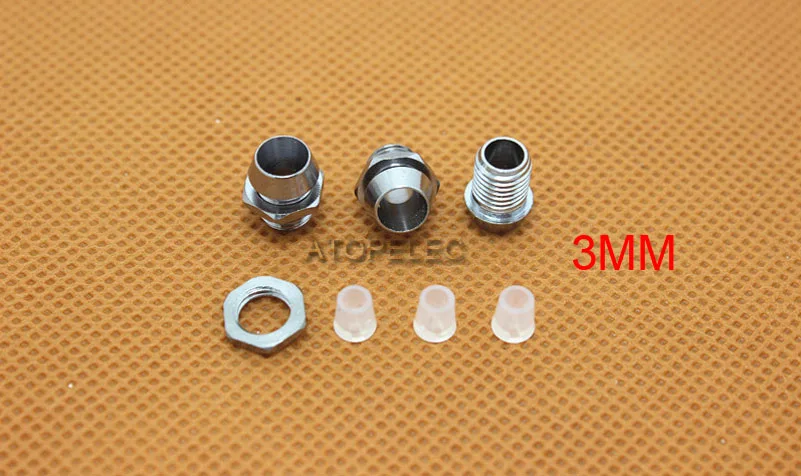 

1pc 3MM Chromed Copper Metal LED Holder with Nut Bezel Panel Mount
