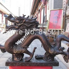 Bi0011852 китайский Народная Классическая красная Бронза Дракон зверь Dragon Ball статуя