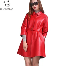 Весна-осень, женская кожаная куртка, новинка, женские черные мотоциклетные кожаные куртки, женские облегающие длинные пальто из искусственной кожи