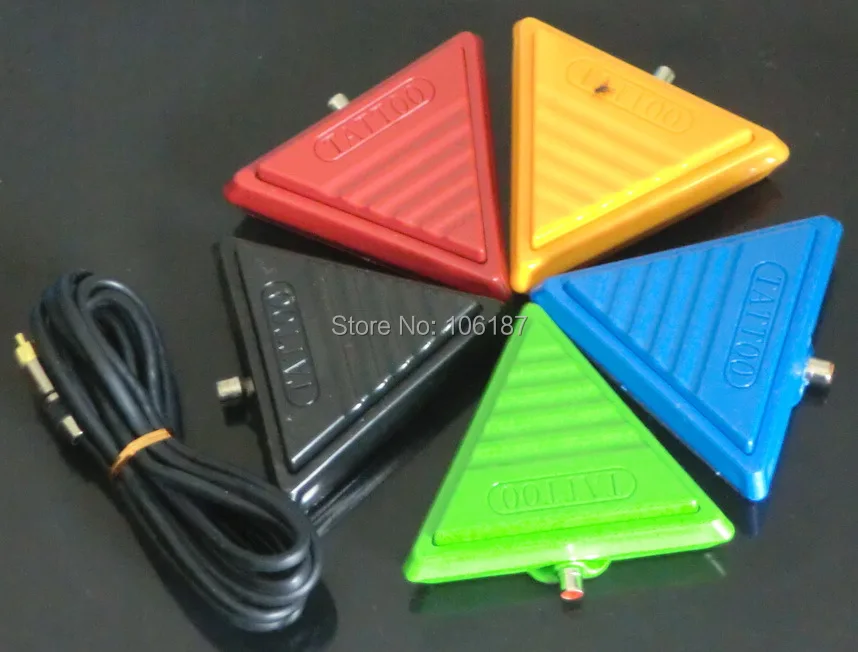 

1Pc Assorted Color New Super Triangle Style ABS Material Tattoo Foot Pedal Switch With Tattoo Clip Cord For Tattoo Power Supply