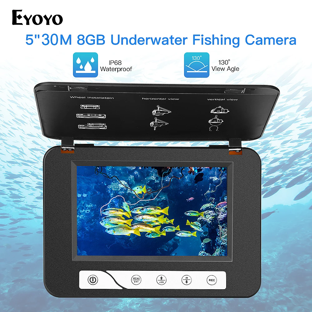 

Eyoyo 15M 30M 1000TVL Fish Finder Underwater Ice Fishing Camera 5" LCD Monitor For Fishing Camera Night Vision ecoscandaglio