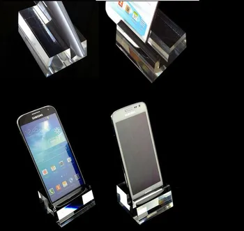 

20pcs High quality Clear Crystal acrylic mobile cell phone display rack holder big screen jewelry / phone display stand rack