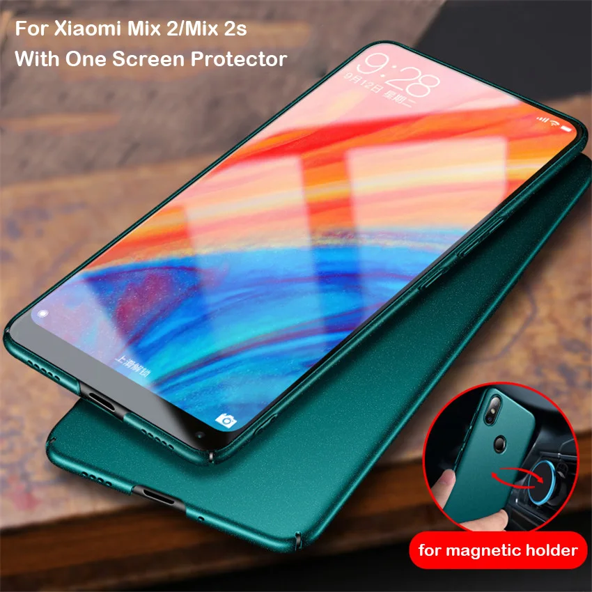 

For Xiaomi mi mix 2s Case Matte Original AIXUAN Mi Mix 2 Metal Plastic Magnetic Car Holder Cover For Xiaomi mi mix 2s 2 s
