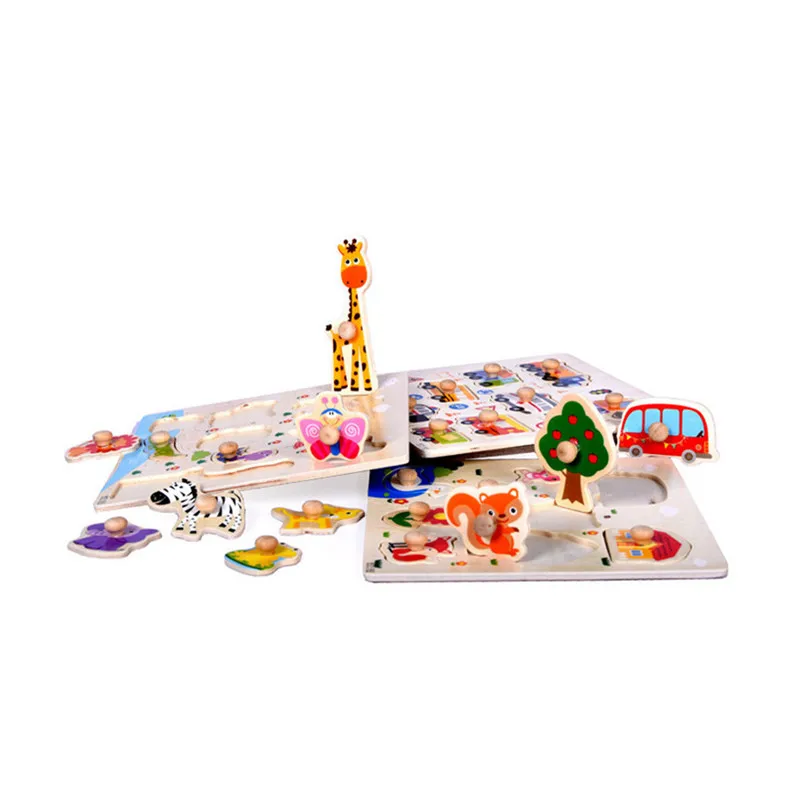 9 Piece Wooden Transportation Puzzle Jigsaw Early Learning Baby Kids Toys wooden toys speelgoed #4j05 (3)