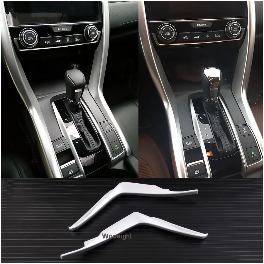 Car Interior Mouldings Decoration ABS Matte Chrome Dashboard Side Moulding Cover Trims For Honda Civic 10th 2016 2017 2018 (5)