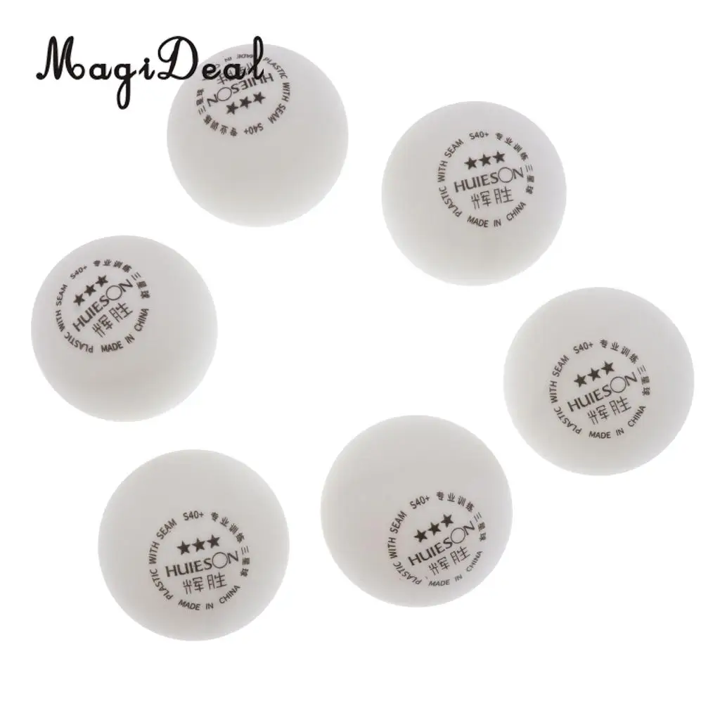 MagiDeal 6 Pieces 3-Star 40+mm Table Tennis Balls for Advanced Training / Competition
