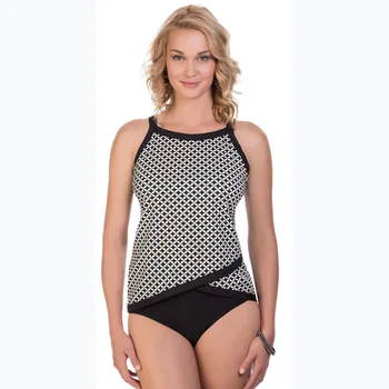 

2018 Summer newest push up Adjustable straps vest top sexy bikinis set women swimwear swimsuit bathing suit Dot Black and white