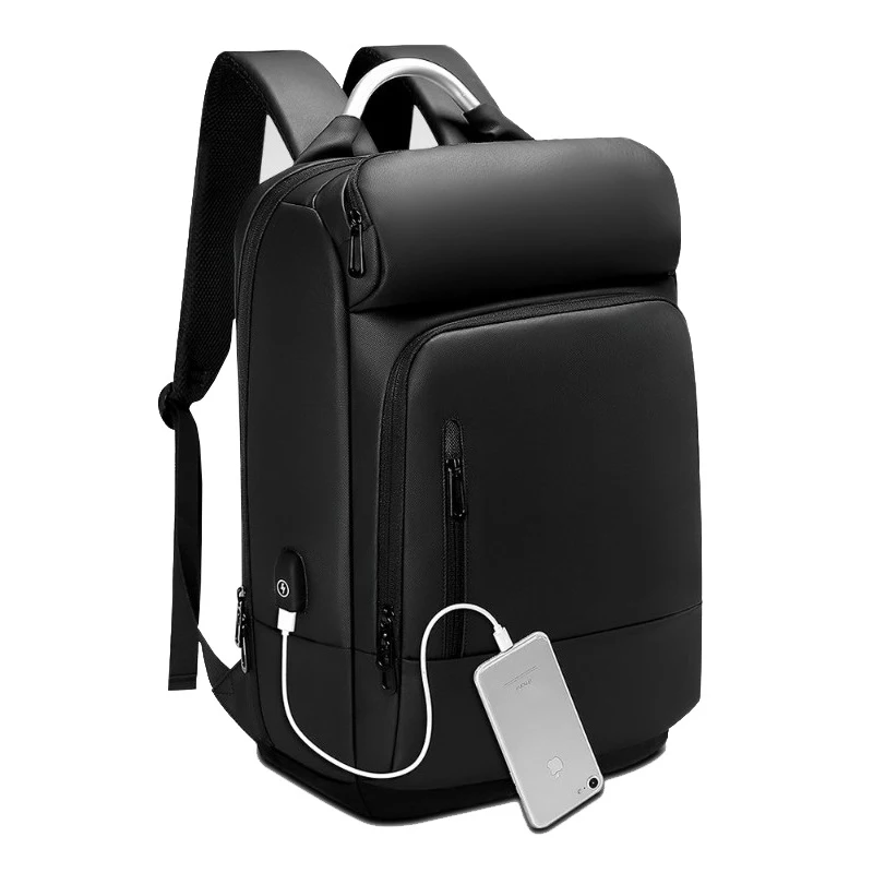 Brand high quality black backpack USB shockproof laptop backpacks High