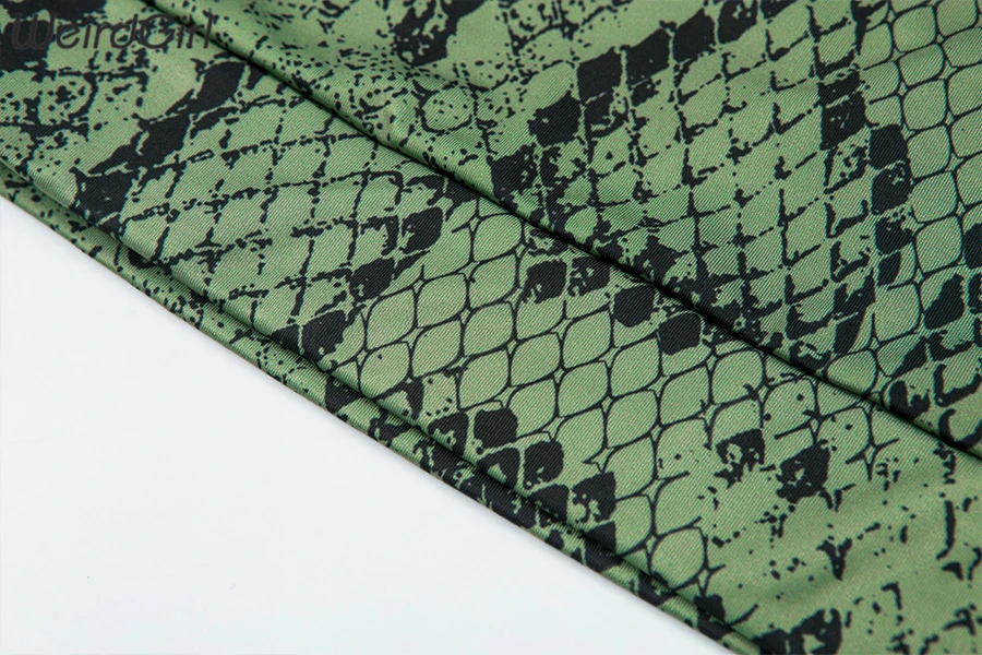 Женский модный эластичный облегающий комплект со змеиным принтом из 2 предметов укороченный топ майка и длинные леггинсы штаны
