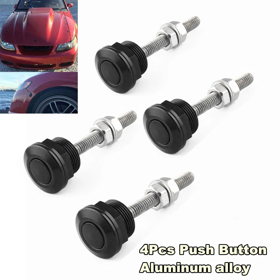 22mm Push Button Hood Pin Lock Clip Kit Car Quick Release Latch