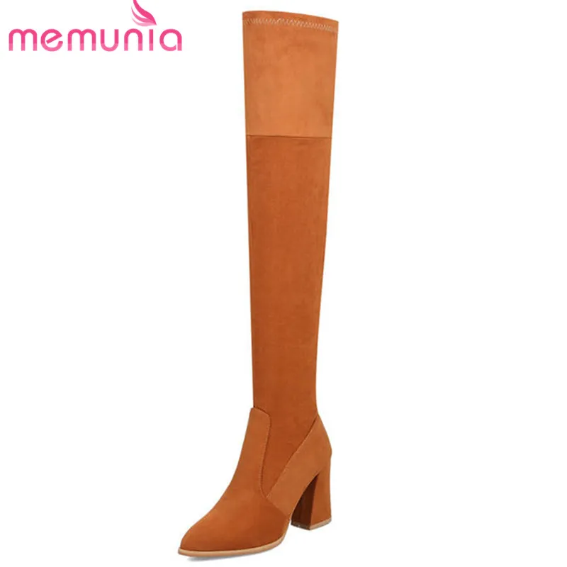 

MEMUNIA 2020 new arrival thigh high over the knee boots pointed toe Stretch socks boots autumn winter shoes woman long boots