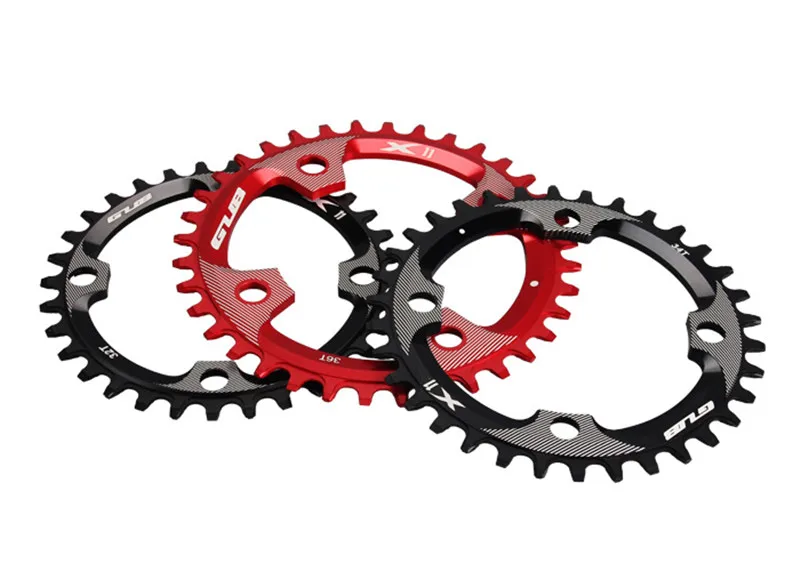 

GUB Bike Chainring ROUND Chainwheel 104mm BCD 34/36T MTB Mountain Road Folding BMX Bike Chainwheel Firm Chain Ring Red/Black