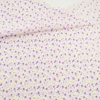 

News 100% Cotton Beige Fabric Purple Flower Design Plain Sewing Cloth Tecido Dolls Home Textile Crafts Patchwork Scrapbooking CM