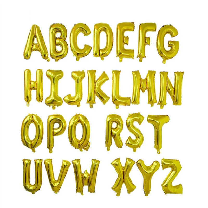 

1pcs 16 Inch Gold Silver A~Z Letter Balloon Aluminium Foil Happy Birthday Balloon Wedding Party Decor Baby Shower Air Balloon