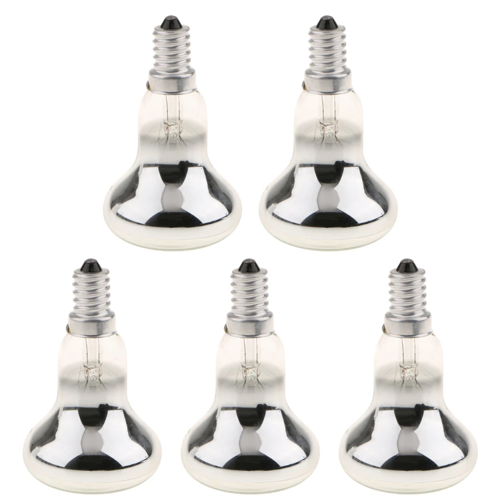 

5-Piece R50 Reflector Tungsten Filament Spotlight Bulb Lamp SES E14 Screw Base 40W