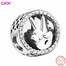 CKK VICTOR бусины, окруженные прозрачными CZ DIY Fit PANDORA Подвески Серебро 925 для женщин ювелирных изделий CK011