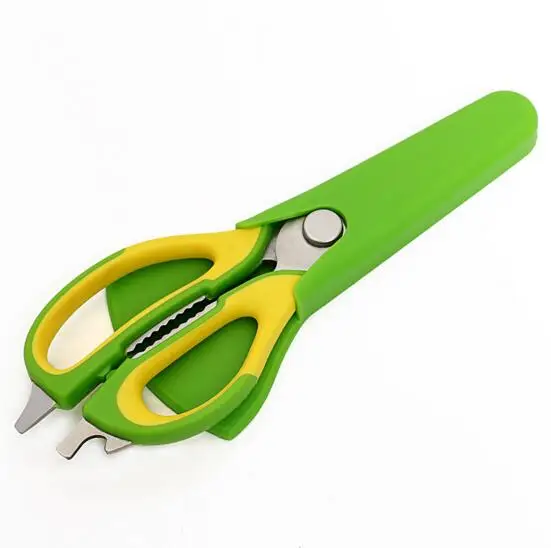 H557 green yellow HOMETREE 1 шт. многофункциональные магнитные съемные 2 в 1 кухонные ножницы можно отсосать Прикрепленный холодильник кухонные инструменты ножи H557 - Цвет: H557 green yellow