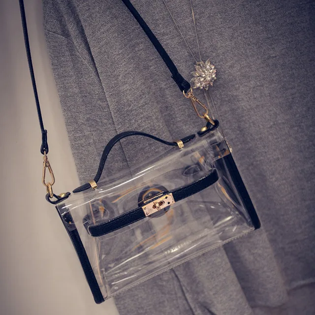 Women Fashion Clear Purse Crossbody Stadium Approved PVC Plastic