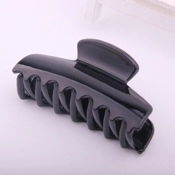 DIY Plastic Hair Accessories Big Size Hair Claws For Thick Hair Shining Black Grasp Clips Shower Clips For Women Hairdressing