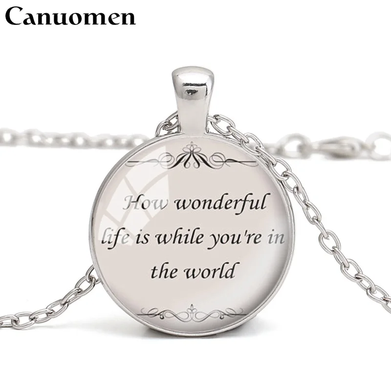 Bible Verse Quote Pendant Christian Necklace Inspiration Silver