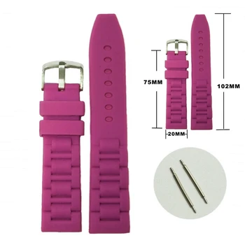 

20mm Hot Sell Magenta Silicone Jelly Rubber Ladies Watch Band Straps WB1059B20JB