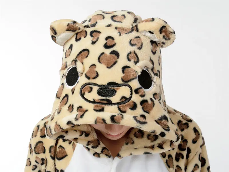 Мужские Женские мультфильм Leopard взрослых животных Комбинезоны onsie пижамы Комбинезоны для женщин c355 S/M/L/XL/ XL