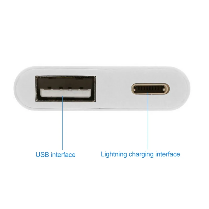 

2 in 1 OTG for iPhone to USB Camera Reader Adapter Charge Connector Kit Data Sync Cable for iPhone/iPad USB Adapter