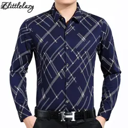 2018 бренд с длинным рукавом slim fit Повседневная рубашка хлопок плед для мужчин Мужская классическая рубашка Блузка camisa социальной masculina hombre