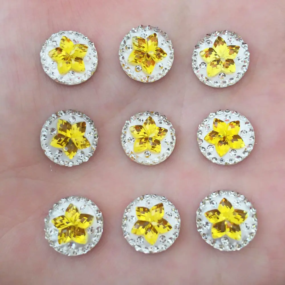 

Resin Round 80pcs 12mm Flower Flatback Scrapbook /Wedding Decoration Diy Craft K229*2