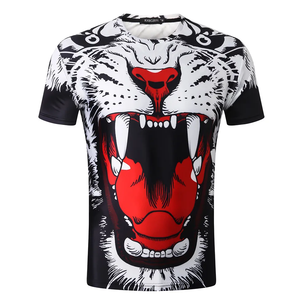 Men's casual T-shirt Streetwear Men t-shirt 3d print Summer short sleeve t-shirt O-neck Short Sleeve T-Shirts Tops T402