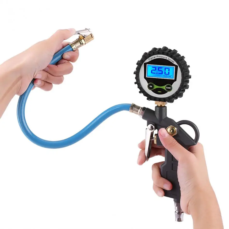 

VBESTLIFE Car Vehicle Digital Tyre Tire Air Pressure Inflator Gauge Meter Tester Pistol LCD Dial Meter Tester 0-200PSI