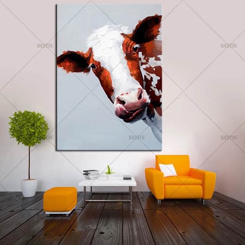 Cow-Oil-Painting-Hand-Painted-Animal-Canvas-Painting-Pictures-for-Sitting-Room-Decoration-Modern-Animal-Cow (5)