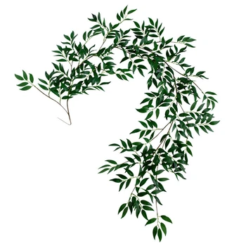 

1.8M Artificial Fake Eucalyptus Willow Leaves Green Plants Wedding Diy Decor Flowers Plant Leaf Simulation Rattan Home Decor S