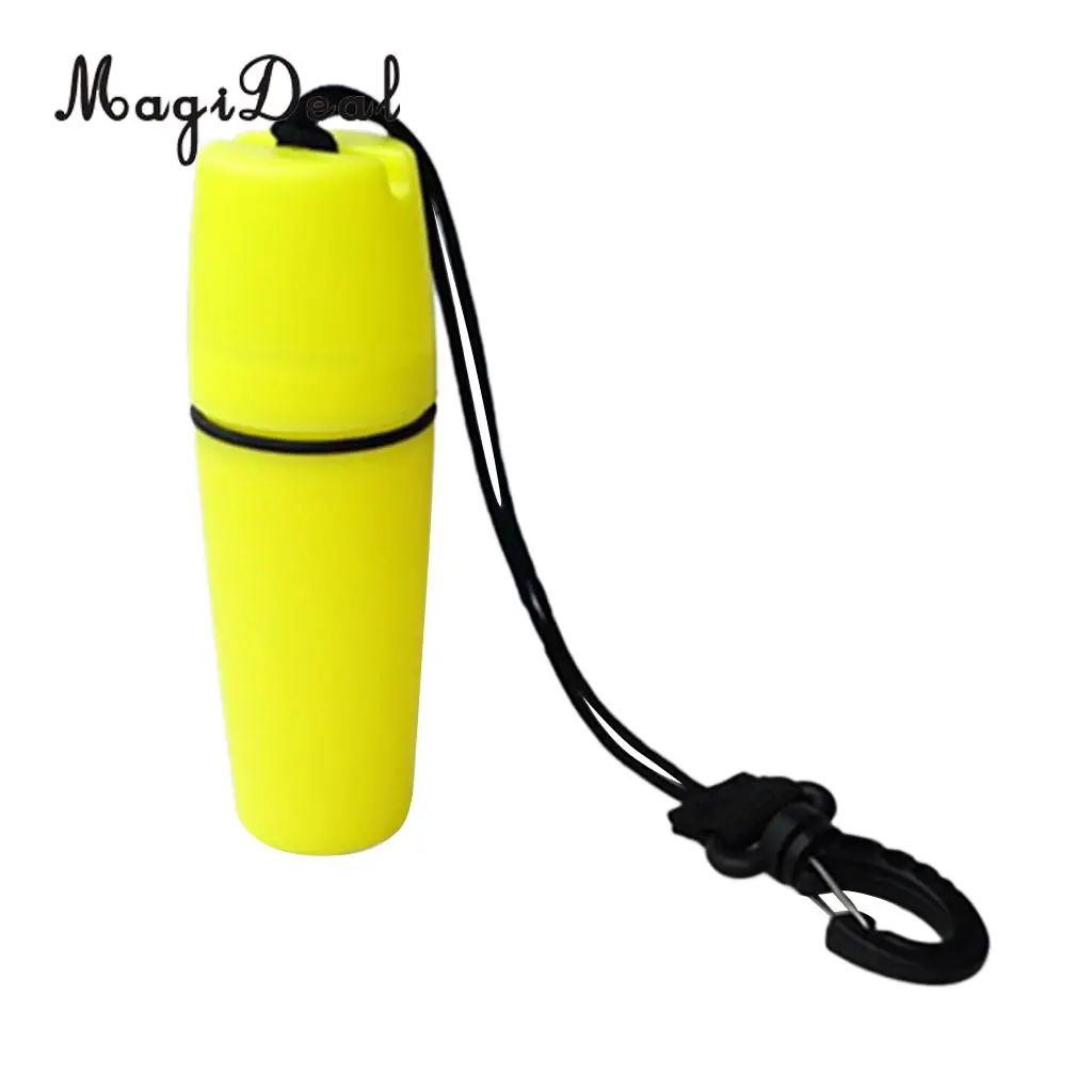 MagiDeal High Quality 1Pc Scuba Diving Snorkeling Kayak Waterproof Container Bottle with Hook Yellow