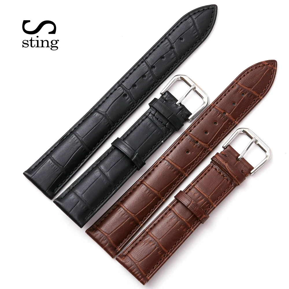 Sting Strap 18 19 20 21 22mm Universal Cowhide Watch Band Women Men Watch Strap