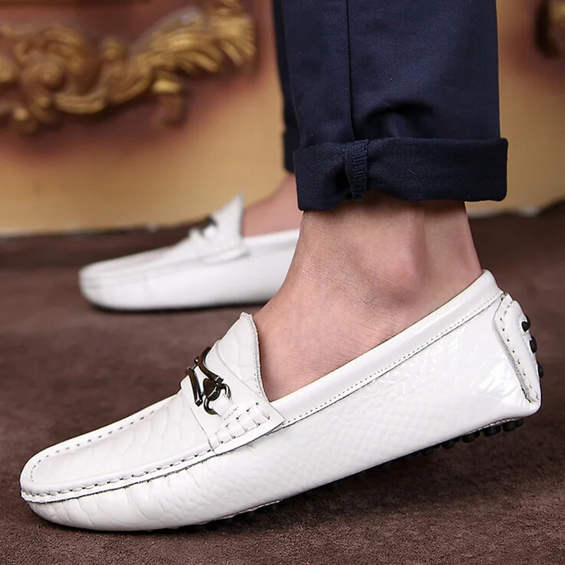 white driving loafers