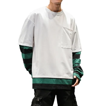 

M-5XL striped sleeve Mens Hoodies And Sweatshirts Casual Fashion Hip Hop streetwear sweatshirts men plus size not today