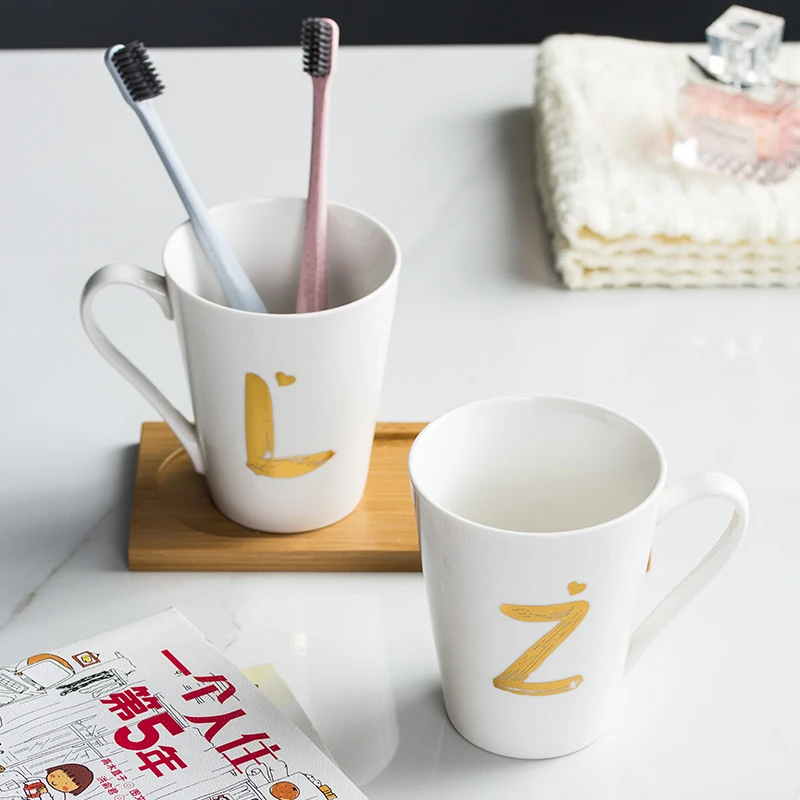 

Bathroom Tumblers Toothbrush Cup Wash Tooth Mug Toothpaste Storage Box Decorative Water Mug Ceramic Bathroom Accessories 24