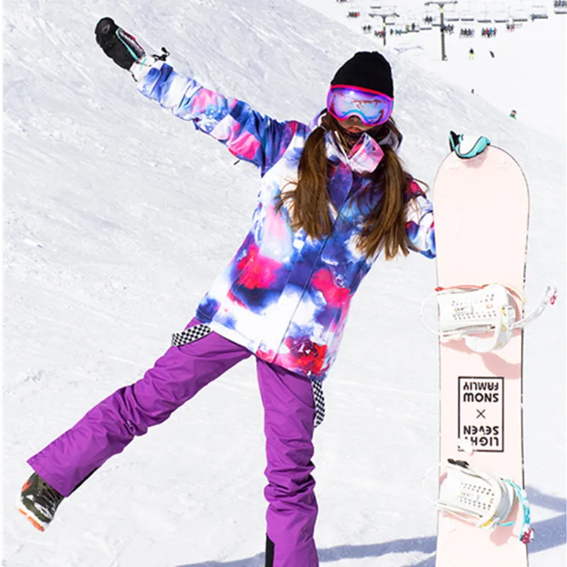 

Outdoor Ski Suits Women Snowboard Jacket + Mountain Ski Pants Waterproof Windproof Breathable Winter warm holding coat Snow Set