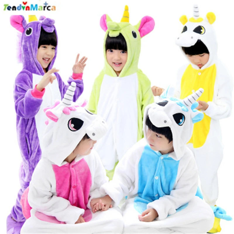 

Girls Cute Sleepwear Unicorn Pajamas Warm Winter Unicornio Children's Pajamas Cartoon Animal pajamas for Kid Boy;pyjama fille